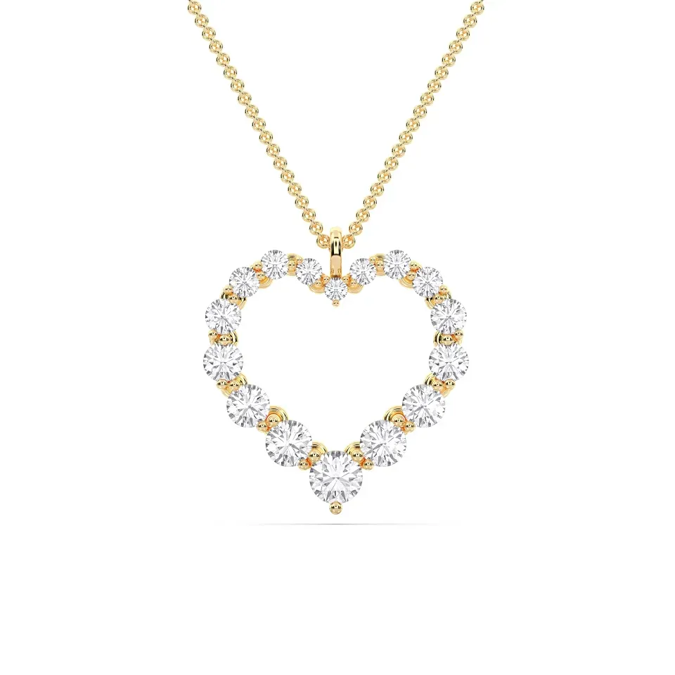 Yellow gold Flexible Heart Pendant - KJP14980