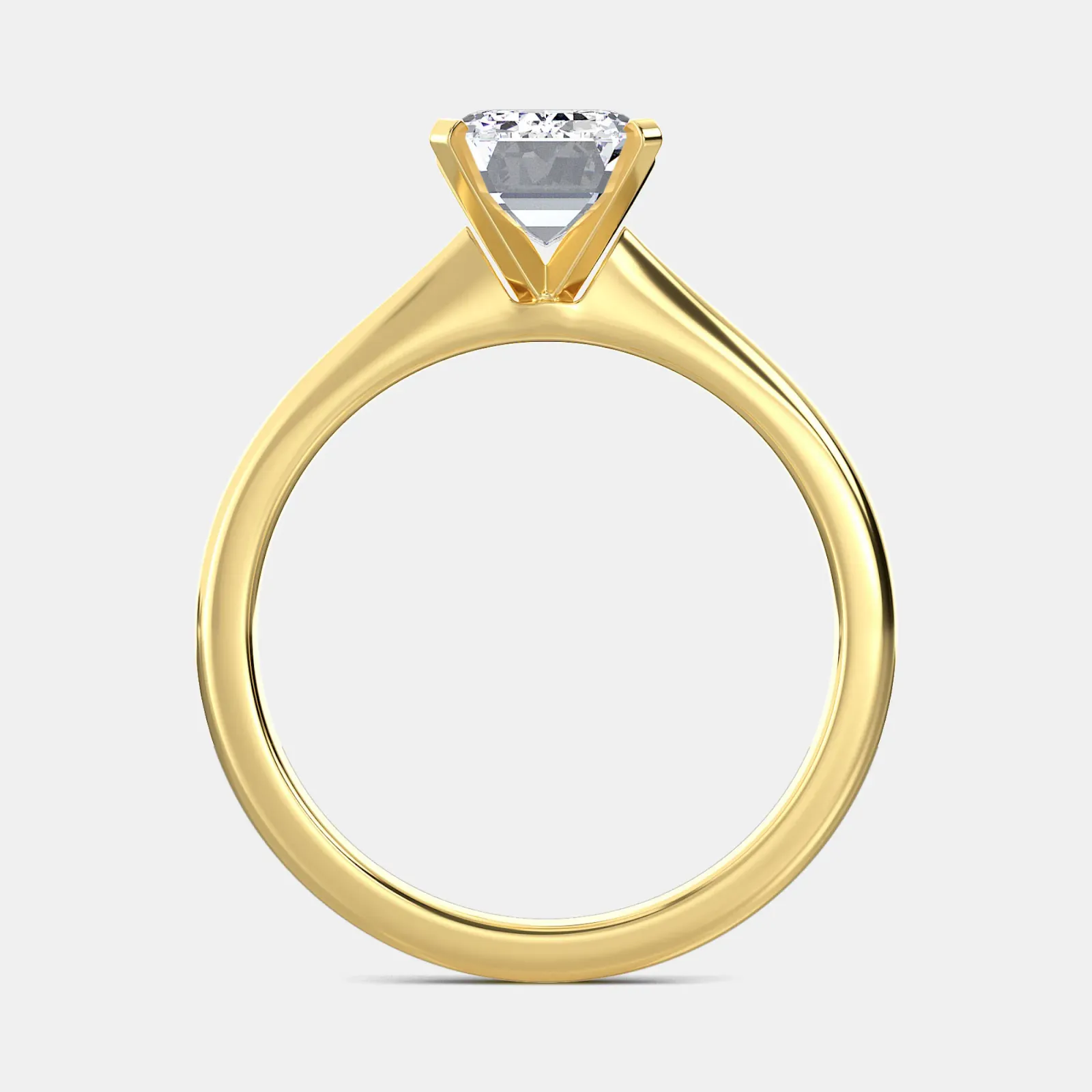 Yellow gold Emerald Cut Solitaire Ring