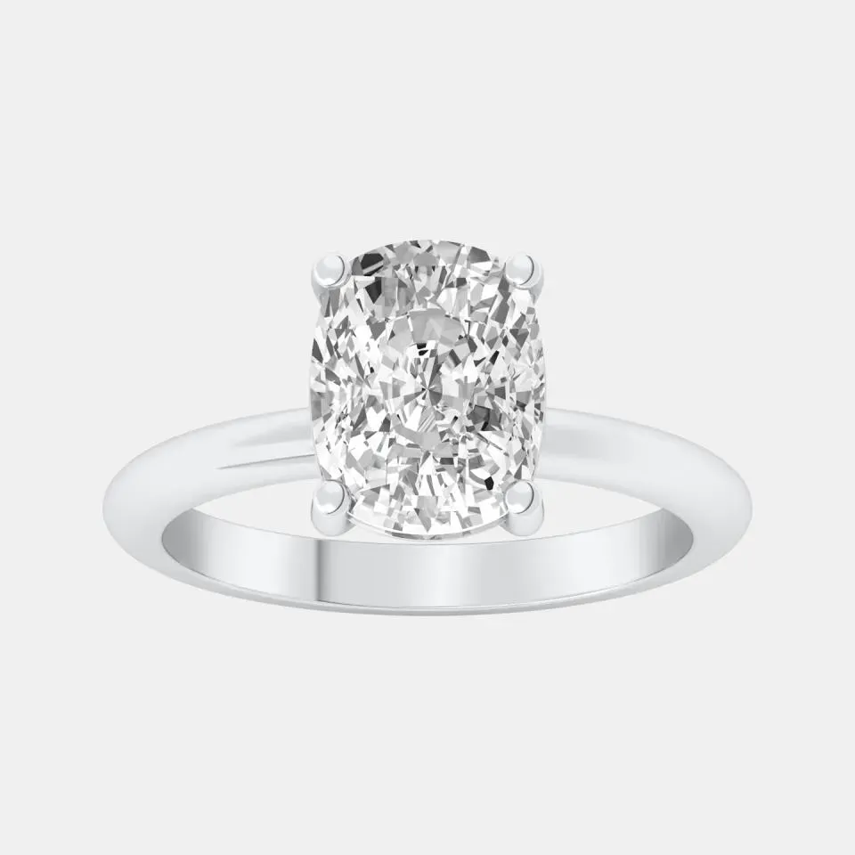 Platinum Cushion Cut Solitaire Ring