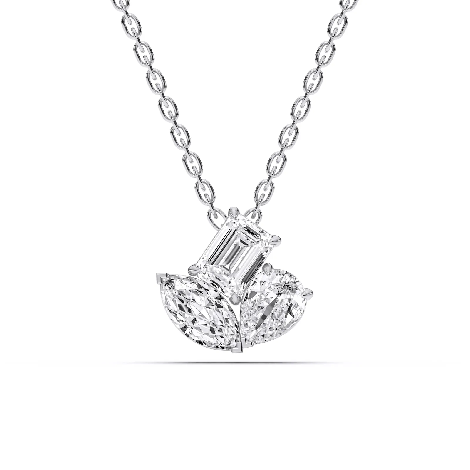 White gold Cluster Pendant