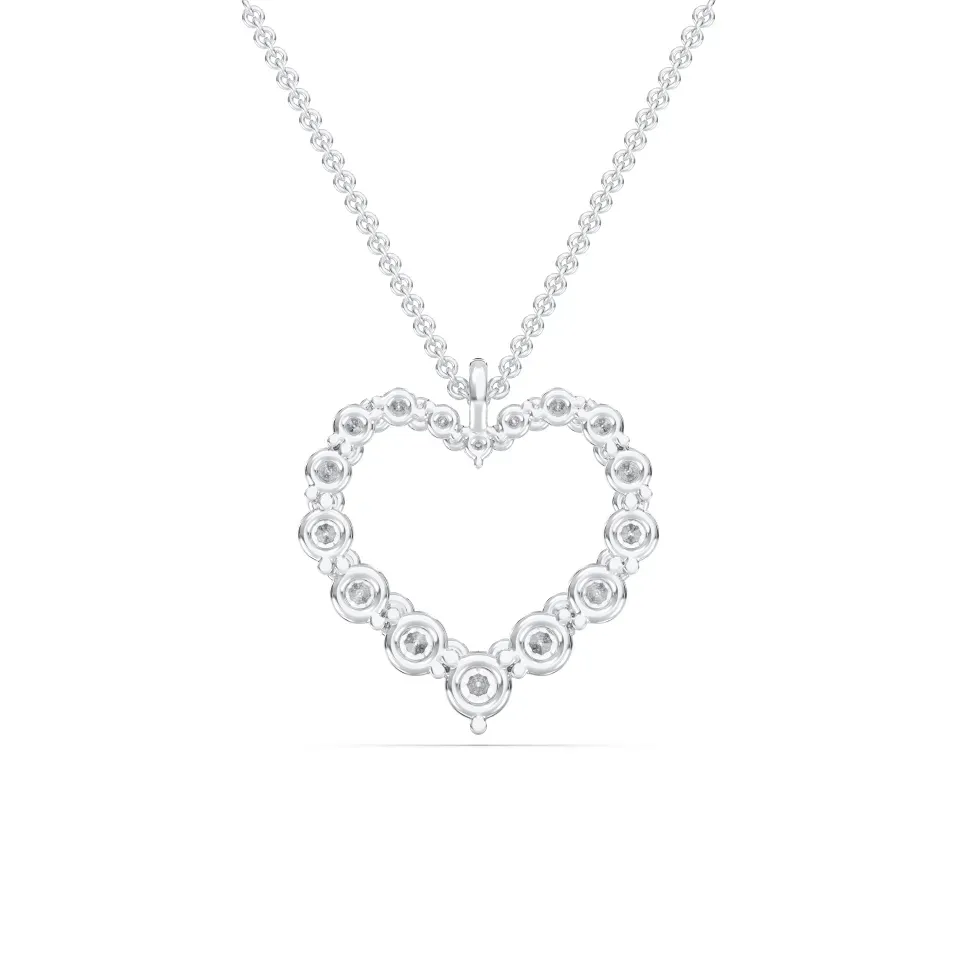 White gold Flexible Heart Pendant - KJP14978