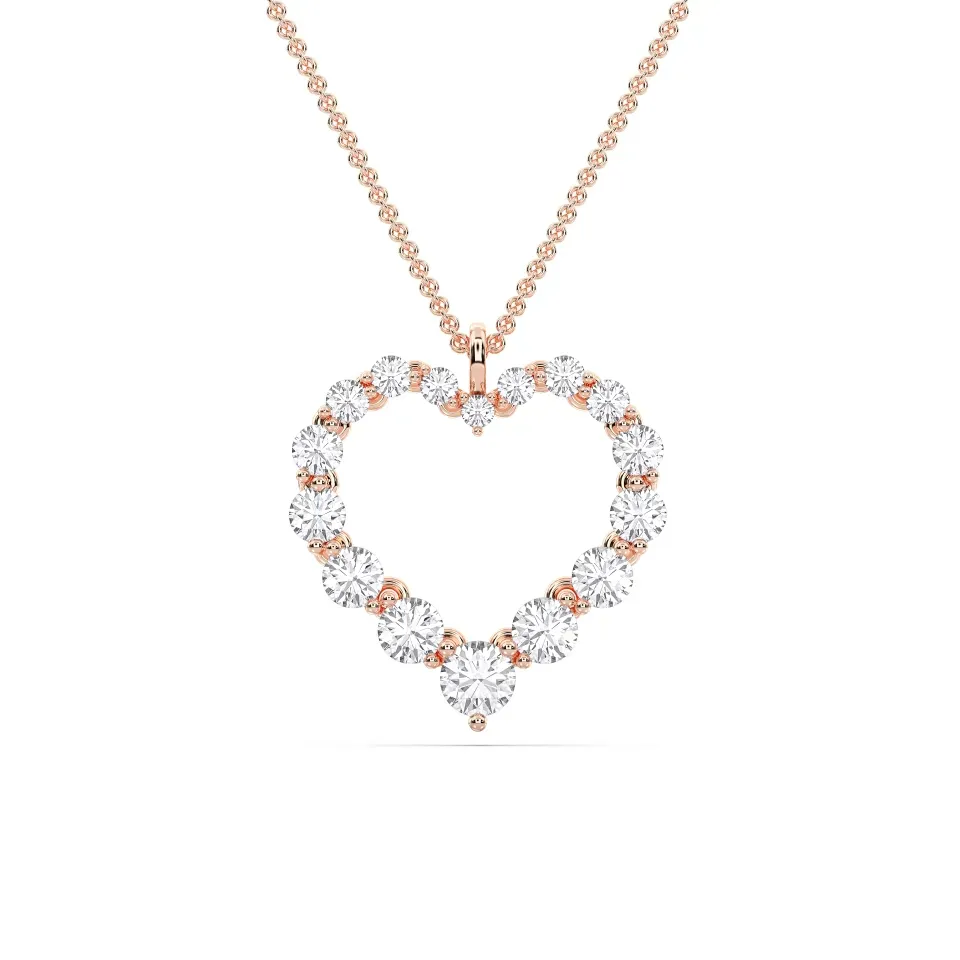 Rose gold Flexible Heart Pendant - KJP14980