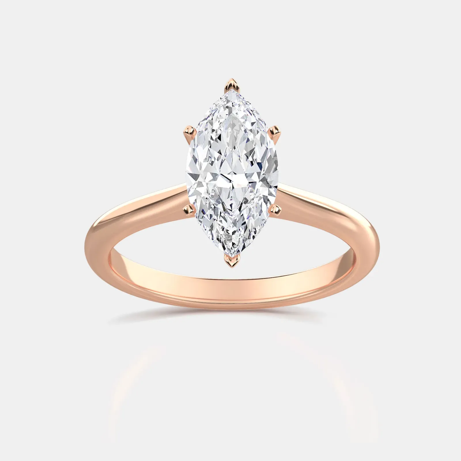 Rose gold Marquise Cut Solitaire Ring