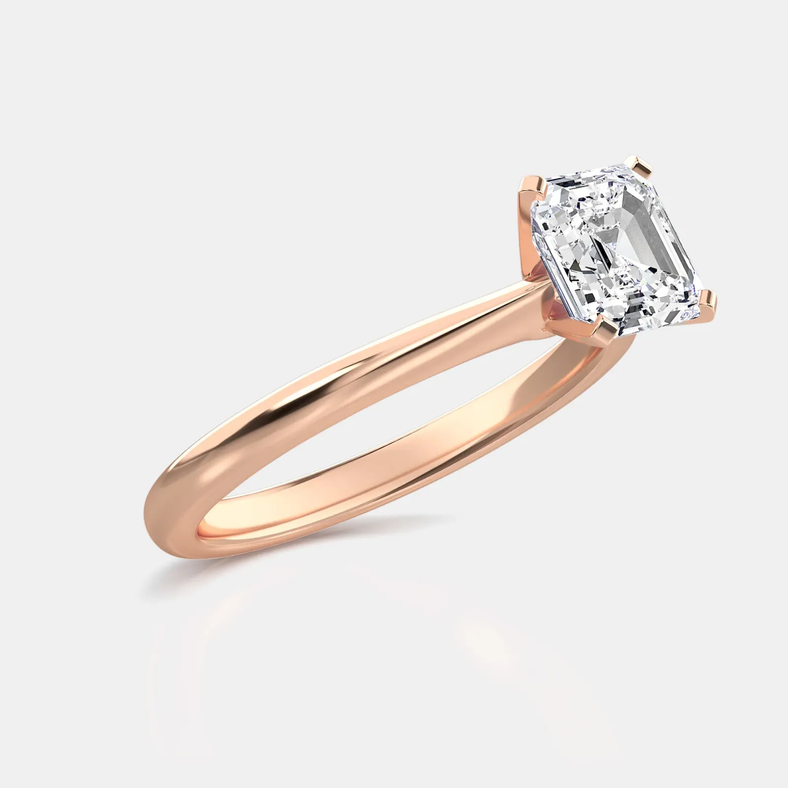 Rose gold Asscher Cut Solitaire Ring