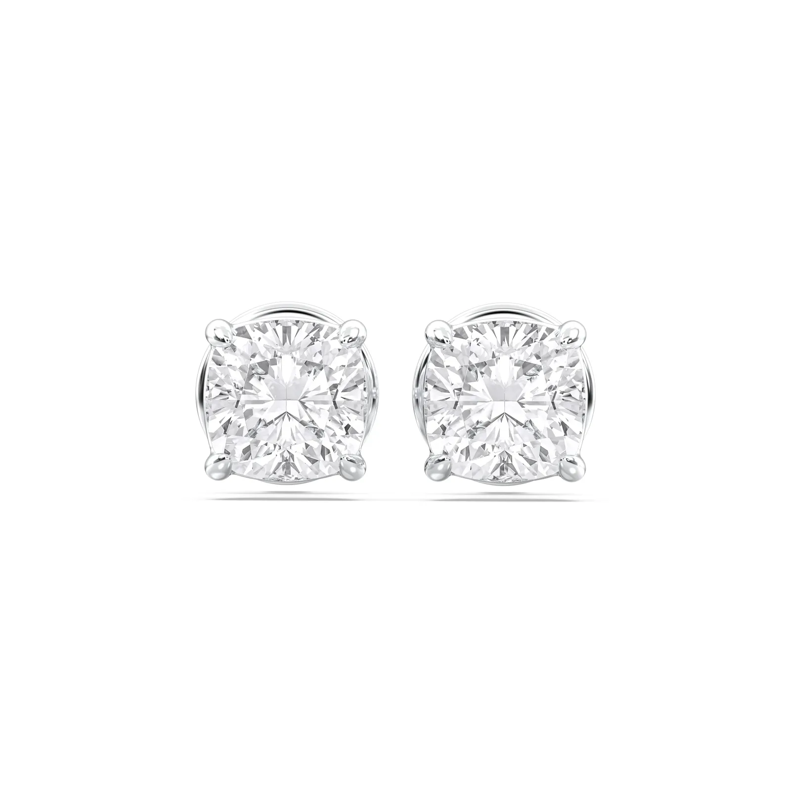 Platinum Cushion Cut 4prong Studs