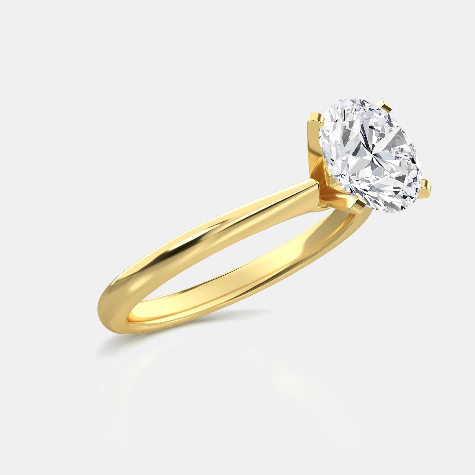 Yellow gold Round Cut Solitaire Ring