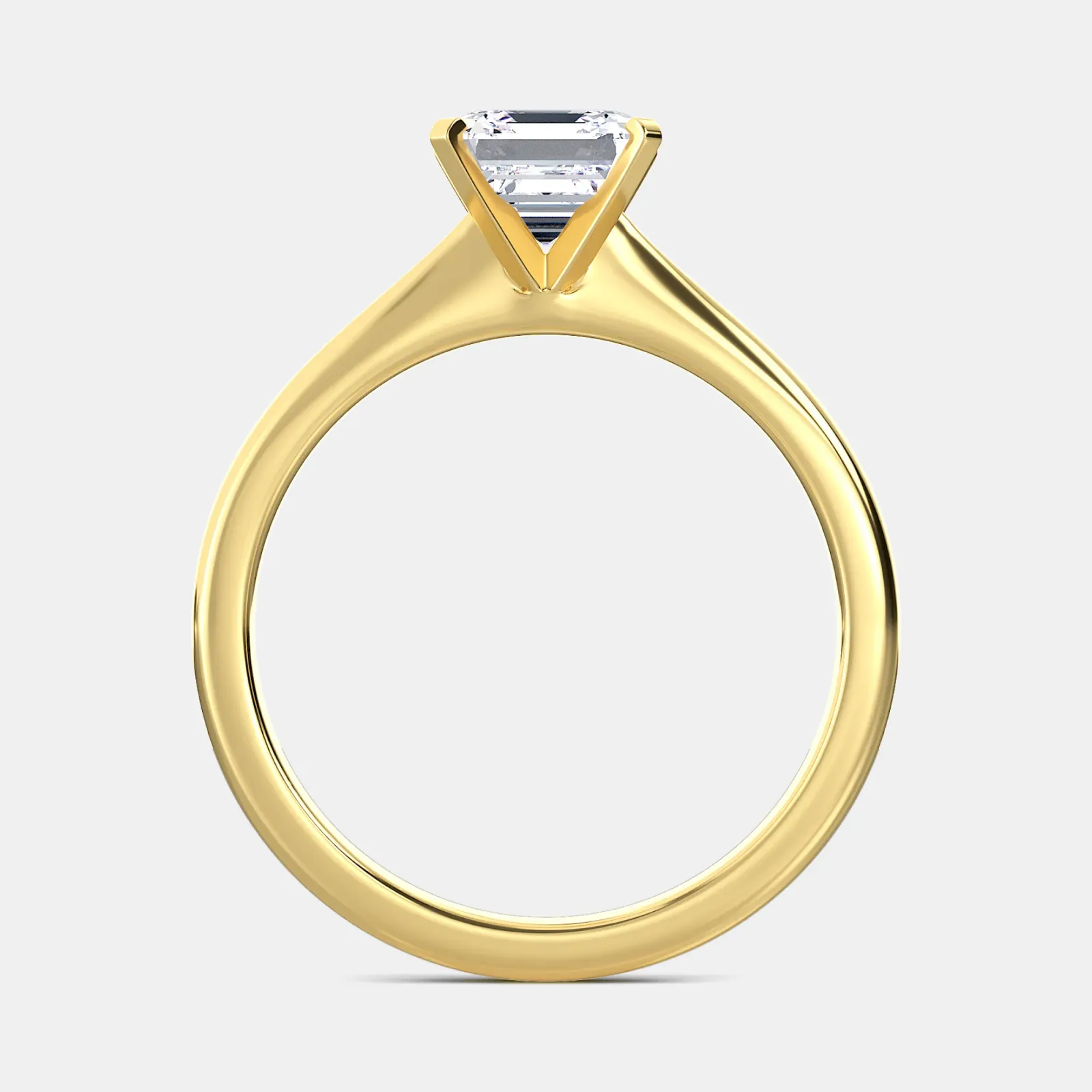 Yellow gold Asscher Cut Solitaire Ring