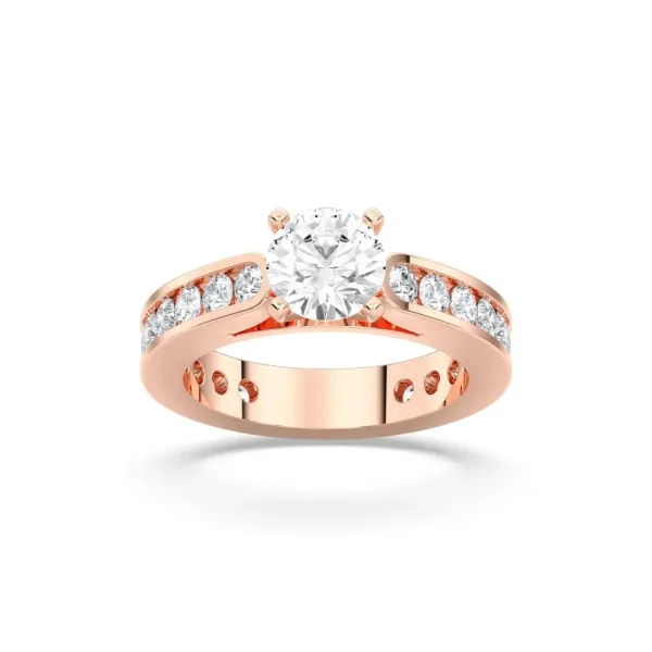 Rose gold Round Cut Channel Set Ring