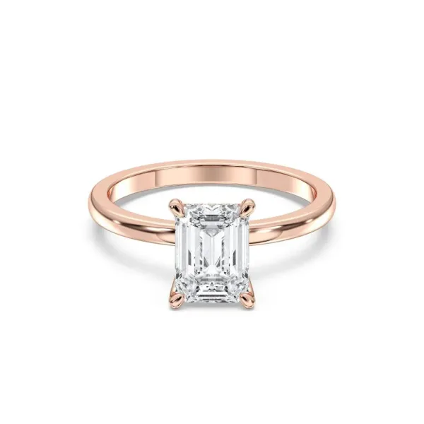 Rose gold Emerald Cut Collar Ring