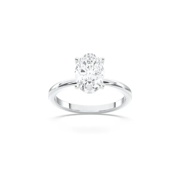 Platinum Oval Cut Collar Ring